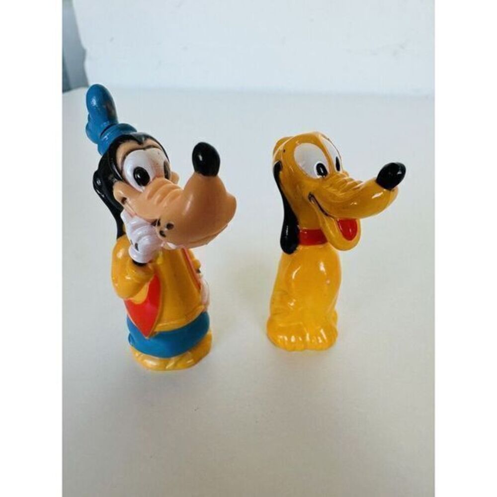 Walt Disney Goofy & Pluto Pencil Topper Plastic Cake Topper‎ 2" Figurine VTG